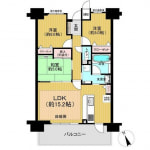 ☆南バルコニーの陽当たり・風通し良好な3LDK(間取)