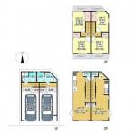 ☆メゾネットタイプ車庫付き2LDK×2戸〈南向き〉(間取) ☆メゾネットタイプ車庫付き2LDK×2戸〈南向き〉(間取)
