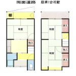 ★両面道路・駐車1台可能(間取)