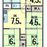 ☆11階建て最上階の南向き(間取)
