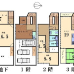 約60㎡のスカイバルコニーあり(間取)