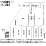 ★ハイライフ西山BLDガレージ配置図 ※先着順のガレージ台数は残り2台　 ※102には優先確保1台あり
