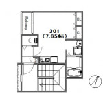 301号室（2026年2月中旬入居可能）(間取)