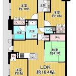 ☆最上階（東・南・西の三方向角部屋）(間取)